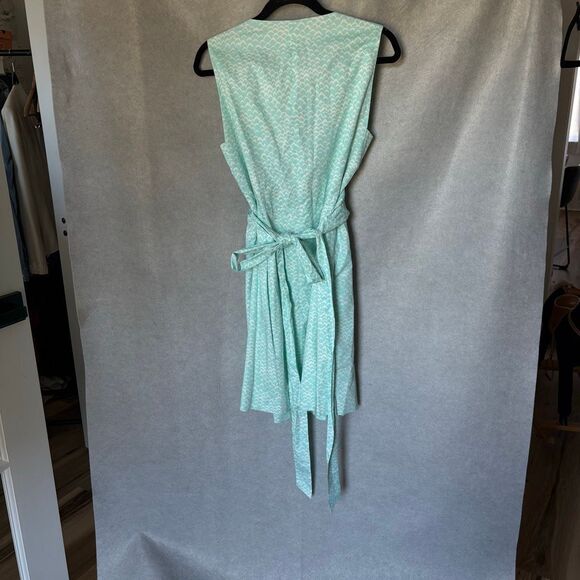 DVF Carol Mini Wrap Cotton Light Blue Aqua Lightweight size 10 Dress V-neck - Picture 2 of 9